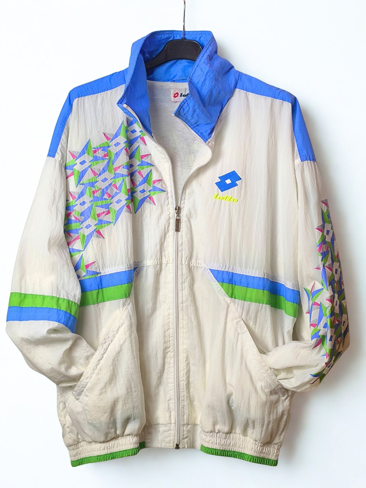 Lotto Windbreaker Jacket – Rare 90s Geometric Edition