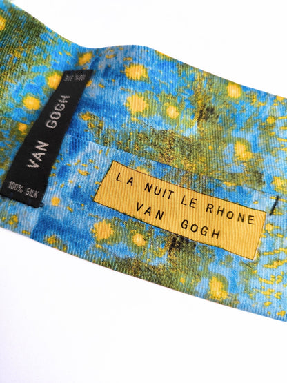 Vintage Van Gogh Silk Tie – “Starry Night Over the Rhône”