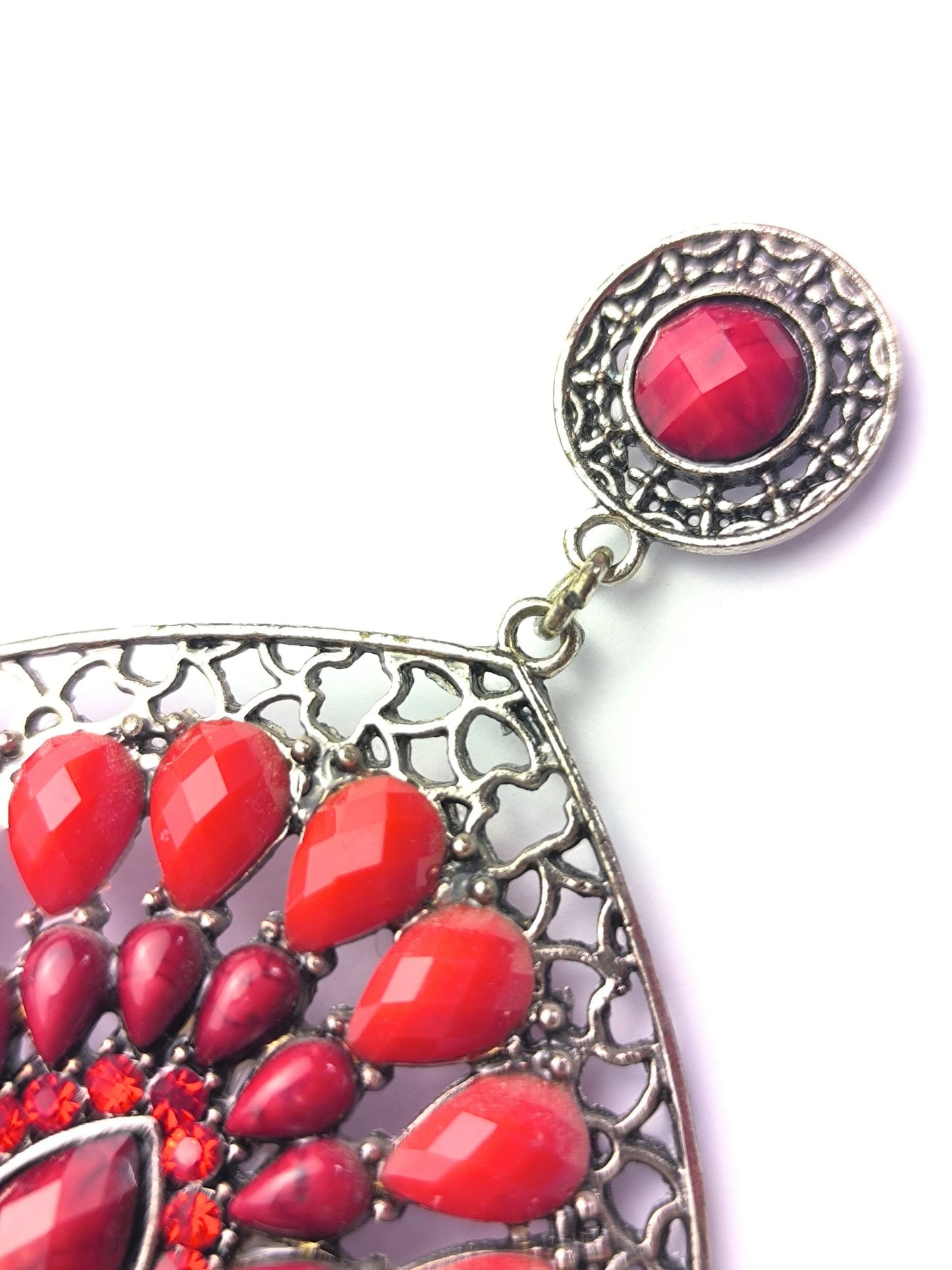 Deadstock Earrings with Teardrop Stones – Oriental Bloom