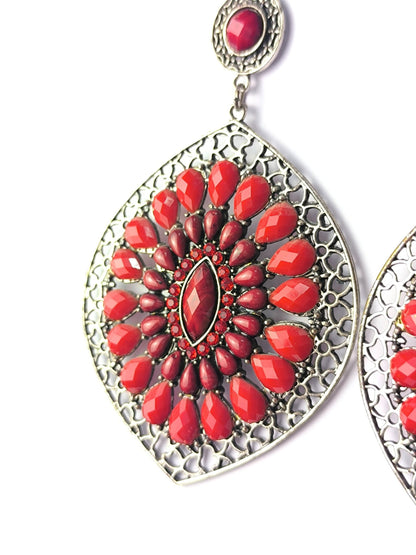 Deadstock Earrings with Teardrop Stones – Oriental Bloom