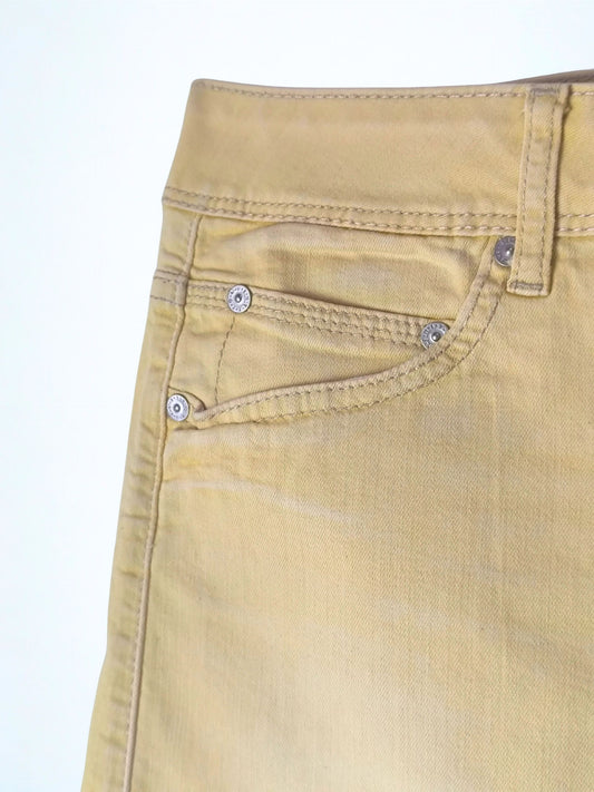 Y2K Benetton Jeans Mini Skirt – Mustard Yellow