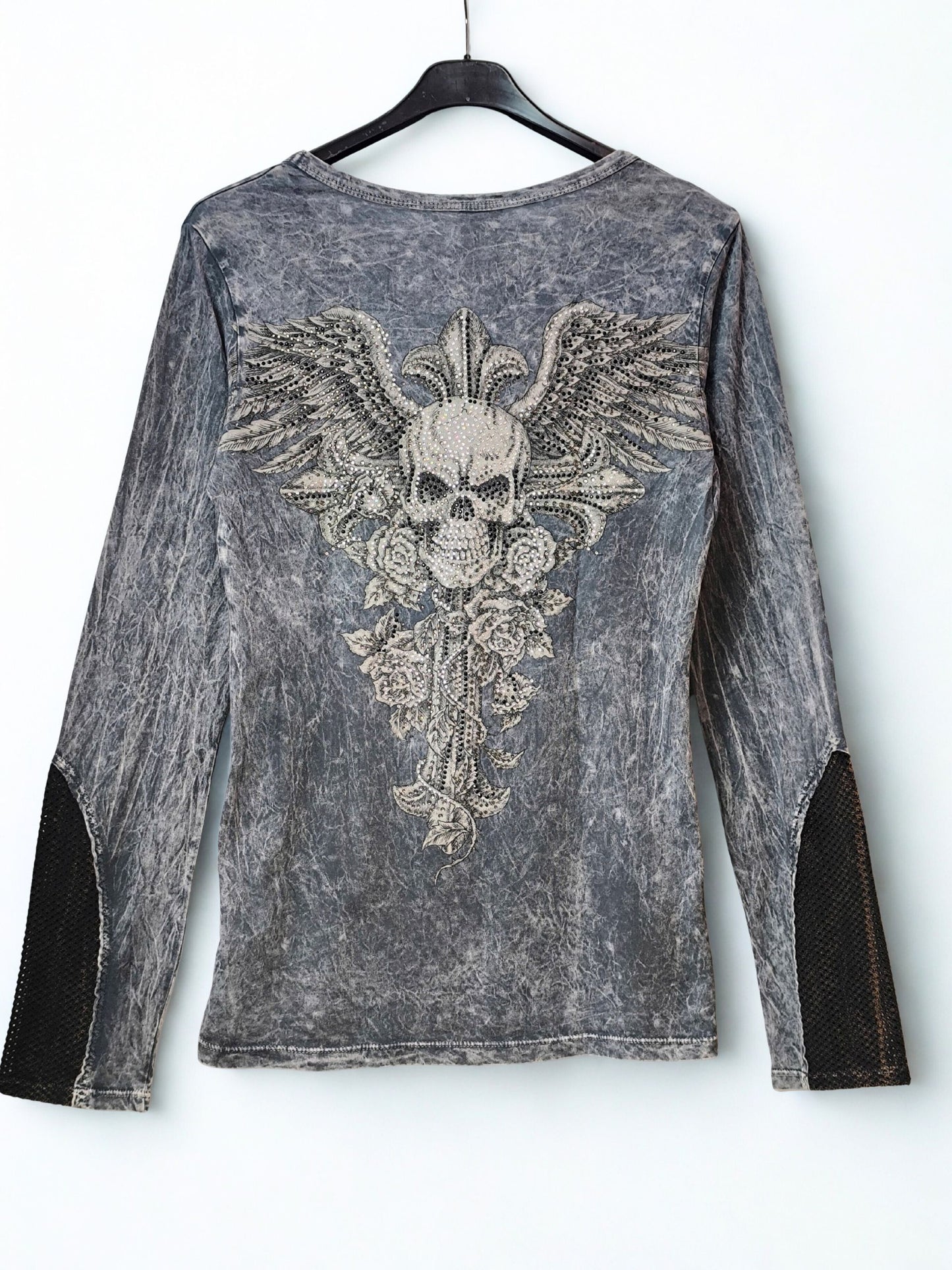 Y2K Vocal Embellished Skull Top – Made in USA