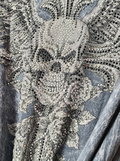 Y2K Vocal Embellished Skull Top – Made in USA