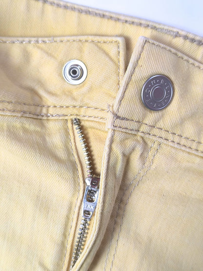 Y2K Benetton Jeans Mini Skirt – Mustard Yellow