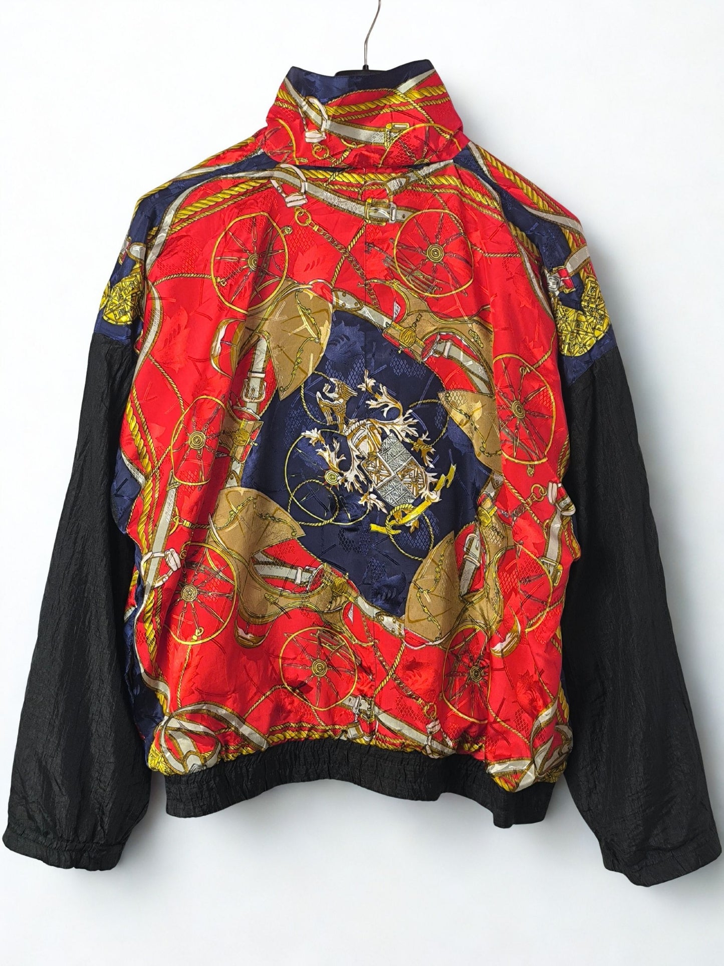 Vintage Baroque Print Windbreaker Jacket by Pentathlon – Equestrian Motif