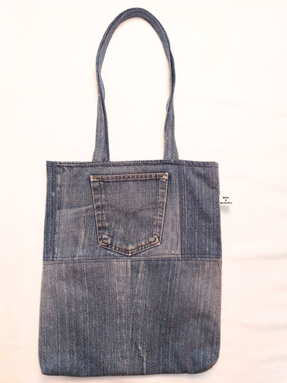 Upcycled Denim Tote Bag "Melia & the Cuckoo"