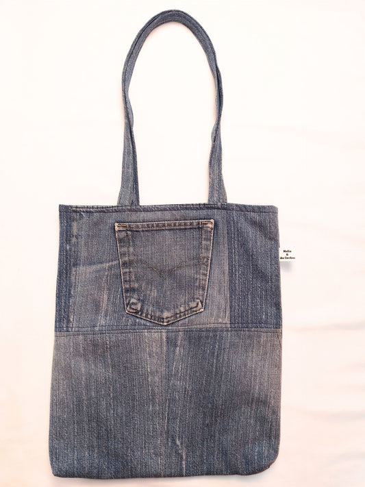 Upcycled Denim Tote Bag "Melia & the Cuckoo"