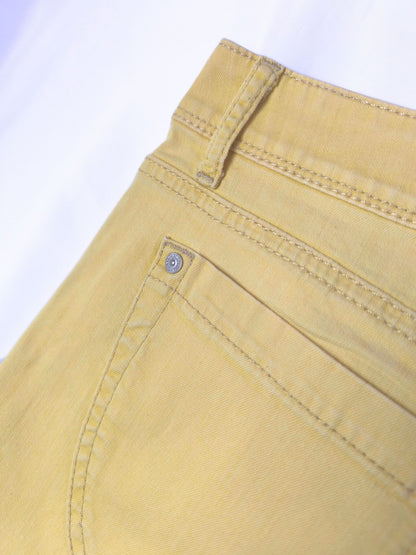 Y2K Benetton Jeans Mini Skirt – Mustard Yellow