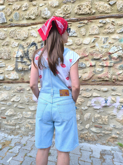 Unisex Vintage Denim Overall Shorts – "ROSEMARY by Mash" | Lightwash 90s Simplicity