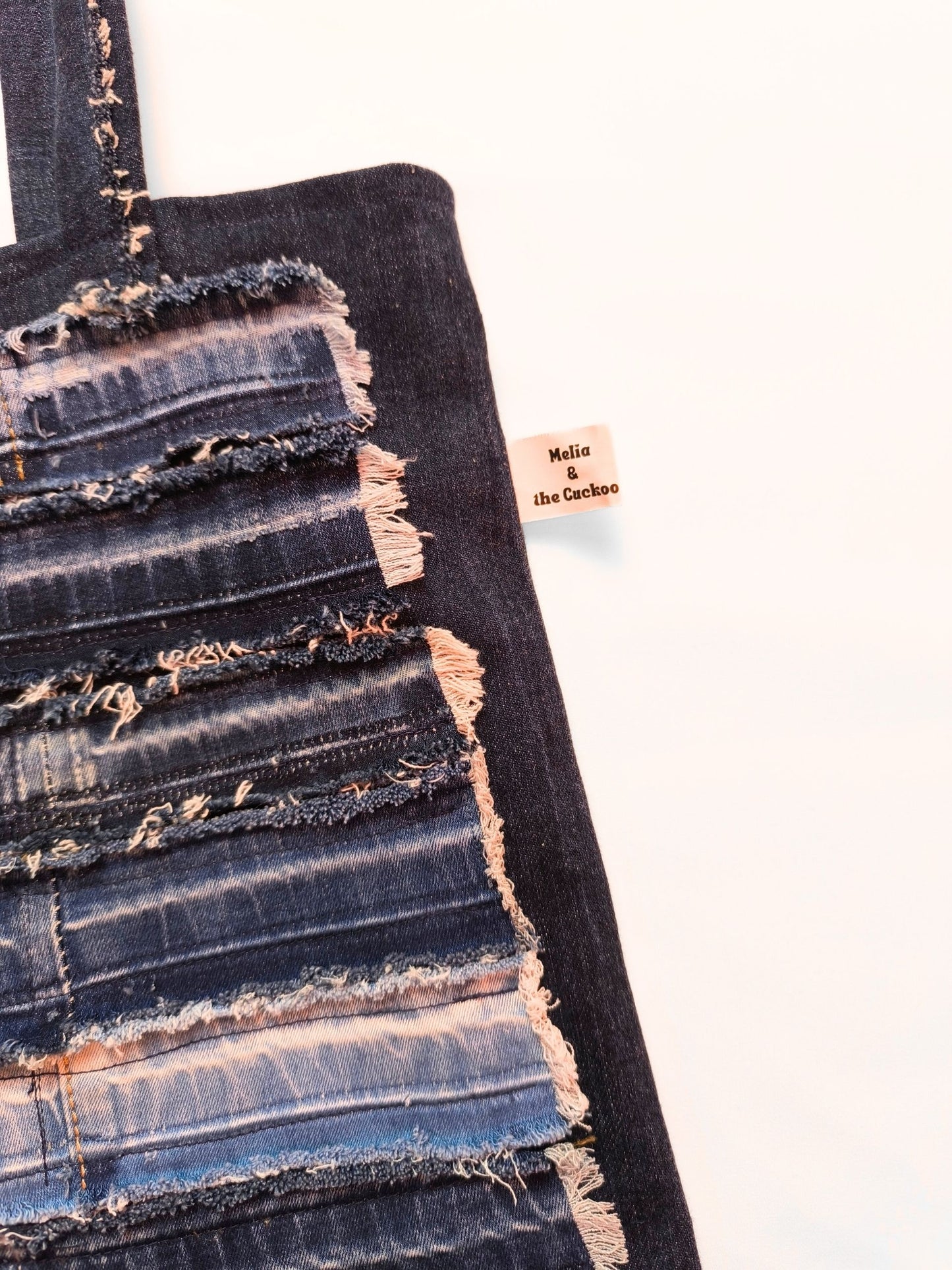 Upcycled Denim Tote Bag "Melia & the Cuckoo"