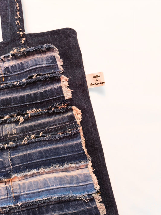 Upcycled Denim Tote Bag "Melia & the Cuckoo"