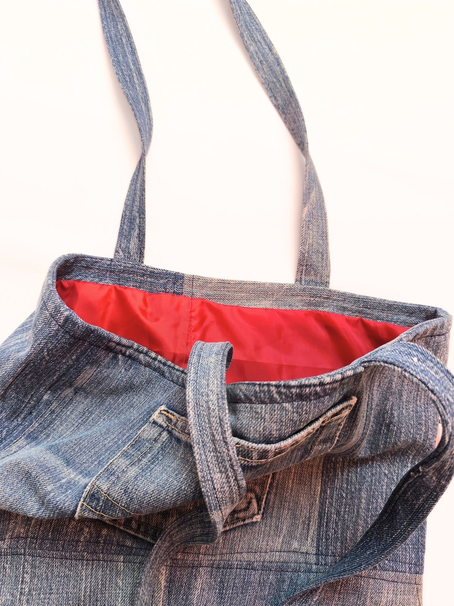 Upcycled Denim Tote Bag "Melia & the Cuckoo"