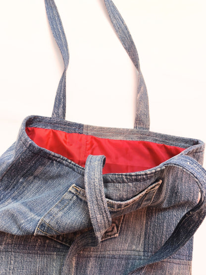 Upcycled Denim Tote Bag "Melia & the Cuckoo"