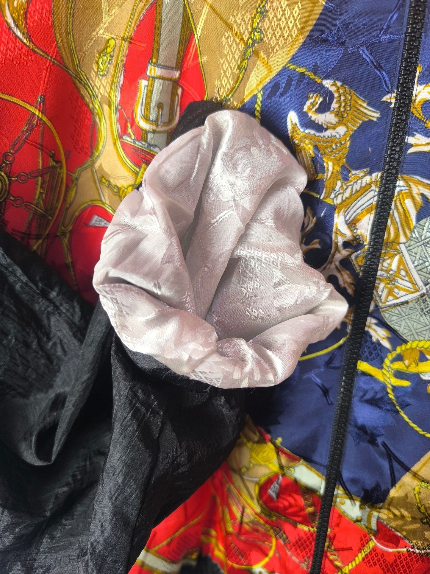 Vintage Baroque Print Windbreaker Jacket by Pentathlon – Equestrian Motif