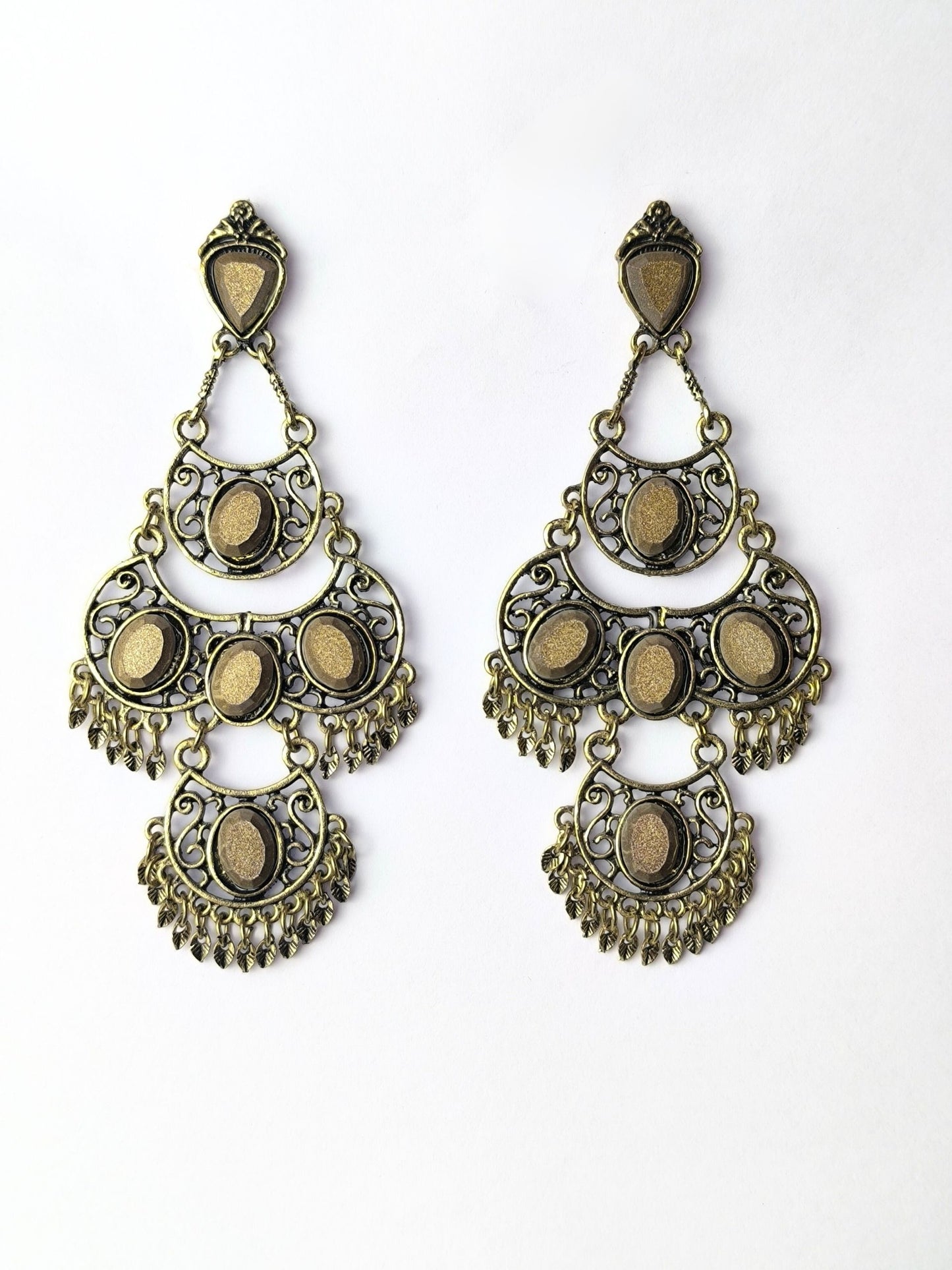 Deadstock Filigree Chandelier Earrings – Antique Gold Drama