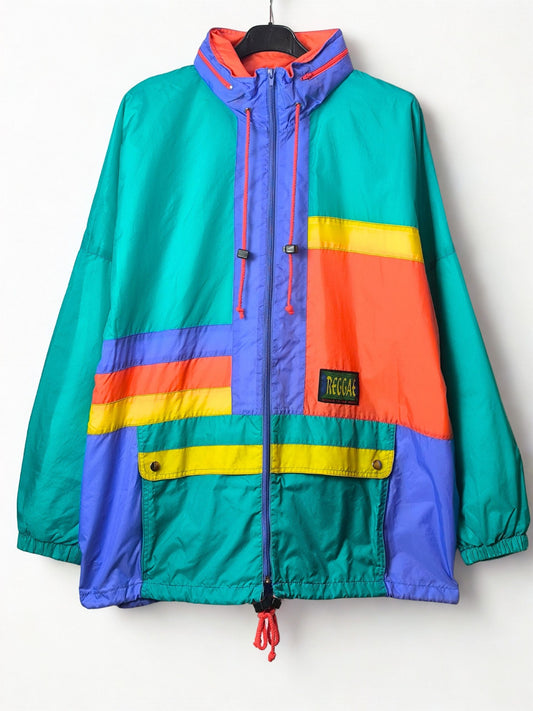 90s Reggae Windbreaker Jacket – SHAMP Creative Fashion – Colorblock Ravewear
