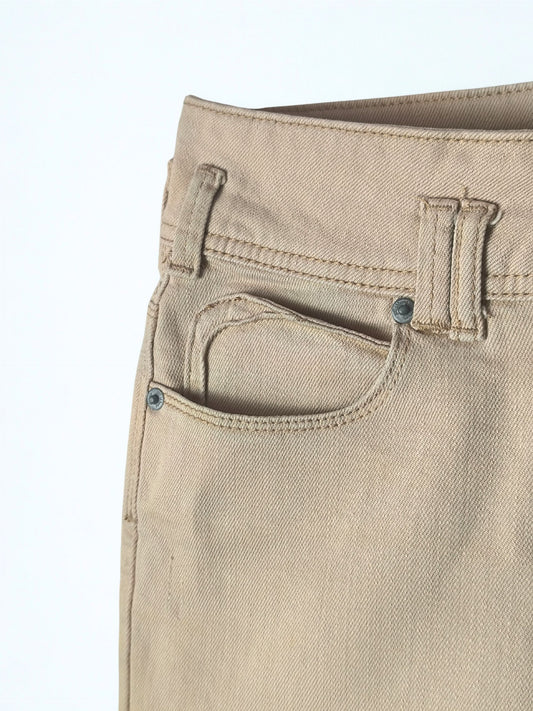 Y2K Fishbone Beige Low Rise Mini Skirt