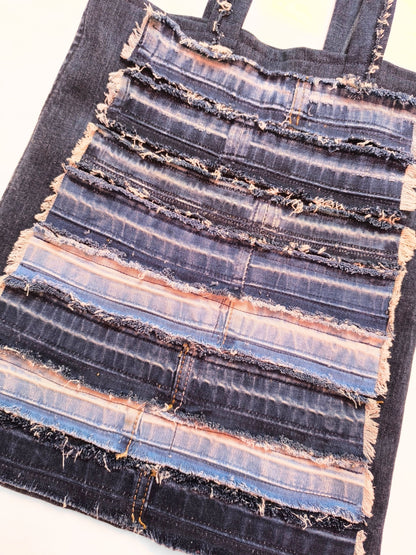 Upcycled Denim Tote Bag "Melia & the Cuckoo"