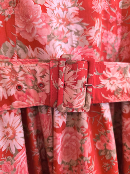 Vintage 1980s Laura Ashley Floral Cotton Dress – Made in Great Britain