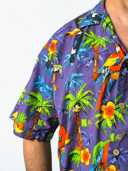 Vintage Hawaiian Shirt with Exotic Birds - 100% Cotton by Hawaiihemdshop.de