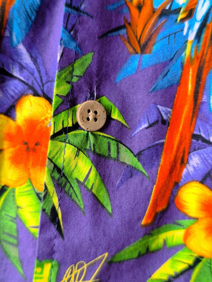 Vintage Hawaiian Shirt with Exotic Birds - 100% Cotton by Hawaiihemdshop.de