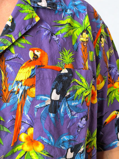 Vintage Hawaiian Shirt with Exotic Birds - 100% Cotton by Hawaiihemdshop.de