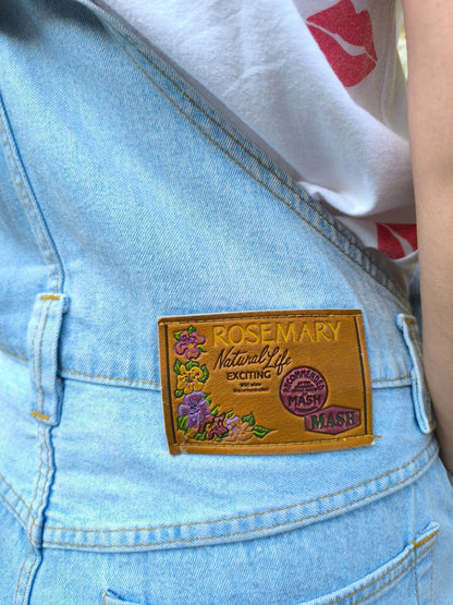 Unisex Vintage Denim Overall Shorts – "ROSEMARY by Mash" | Lightwash 90s Simplicity