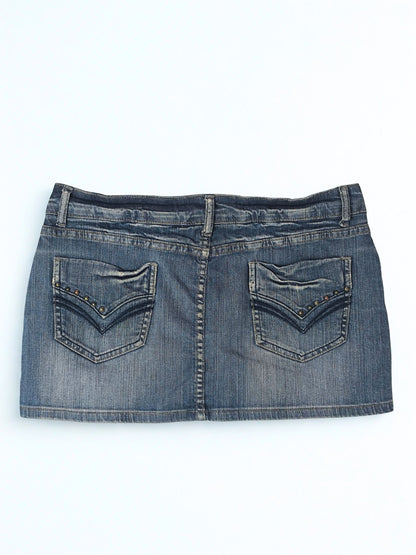 Mild Point Y2K Low-Rise Denim Mini Skirt