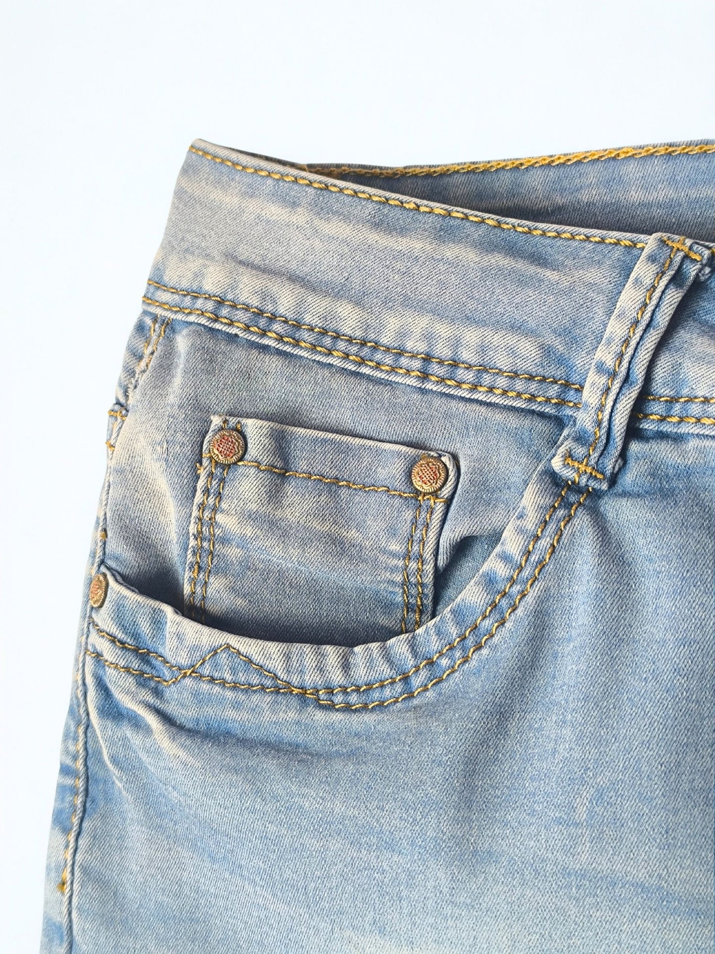 Y2K “Miss Free” Embellished Denim Mini Skirt