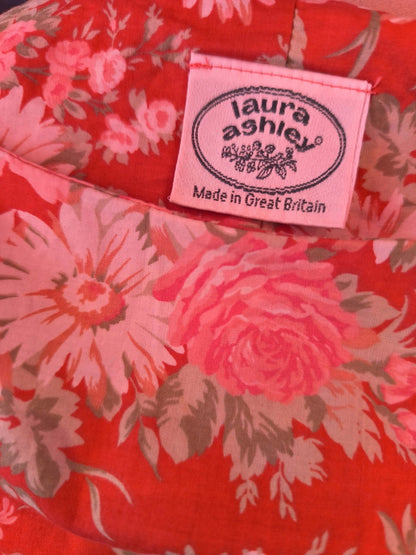 Vintage 1980s Laura Ashley Floral Cotton Dress – Made in Great Britain