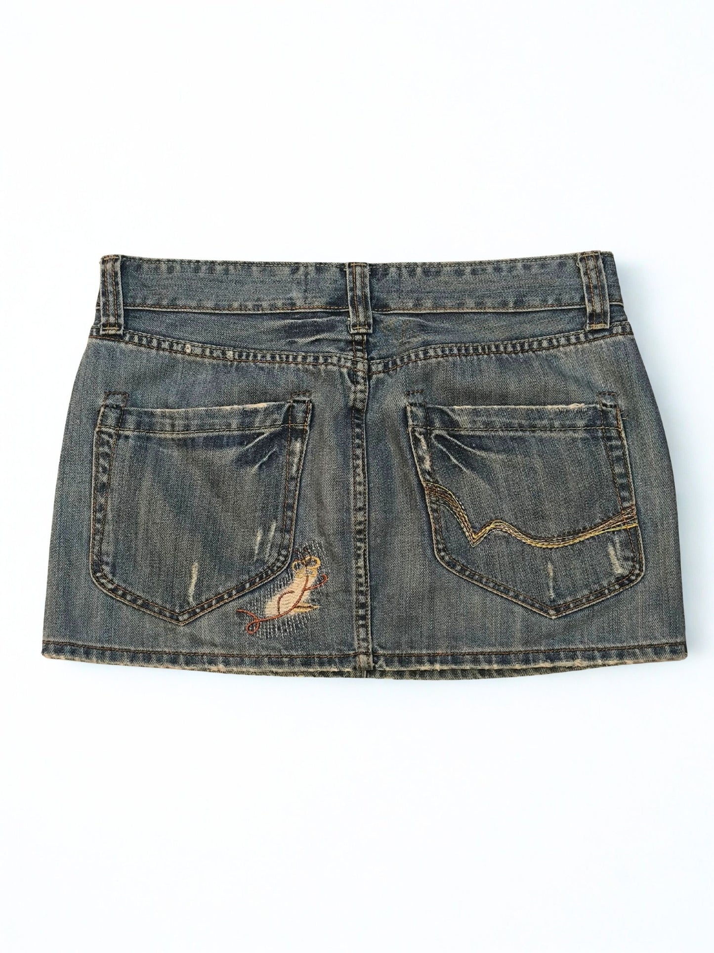 Y2K Low Rise Mini Denim Skirt - "URBAN JEANS"