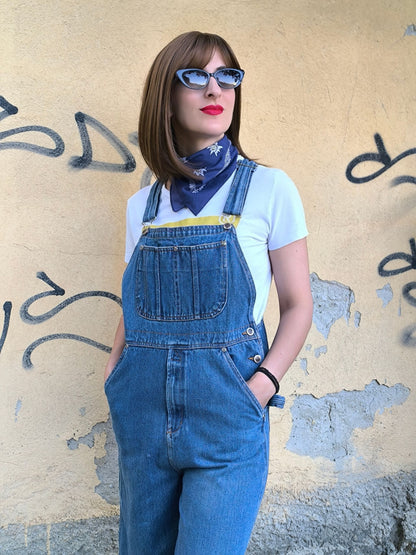 Unisex Vintage Denim Overall Shorts "Route 66" | 90s Coolness Reloaded