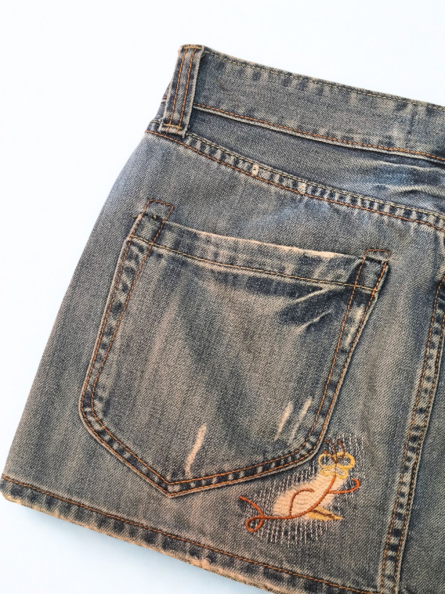Y2K Low Rise Mini Denim Skirt - "URBAN JEANS"