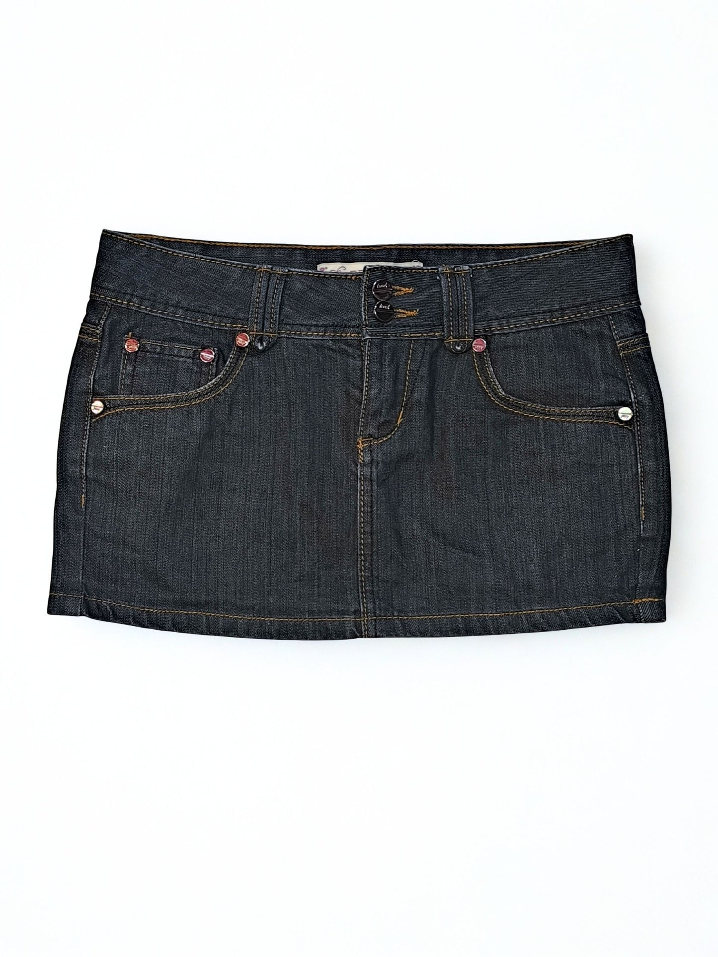 Y2K Low Rise Mini Denim Skirt "PEONY Jeans"