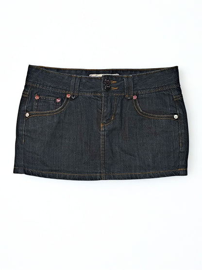 Y2K Low Rise Mini Denim Skirt "PEONY Jeans"
