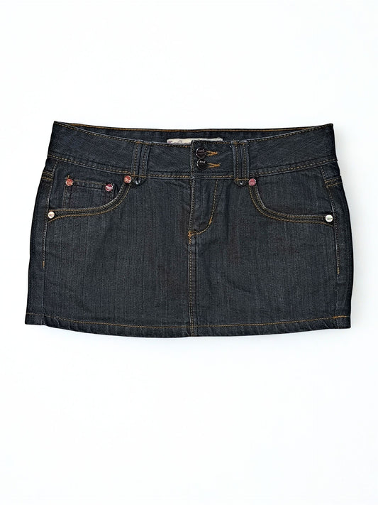 Y2K Low Rise Mini Denim Skirt "PEONY Jeans"