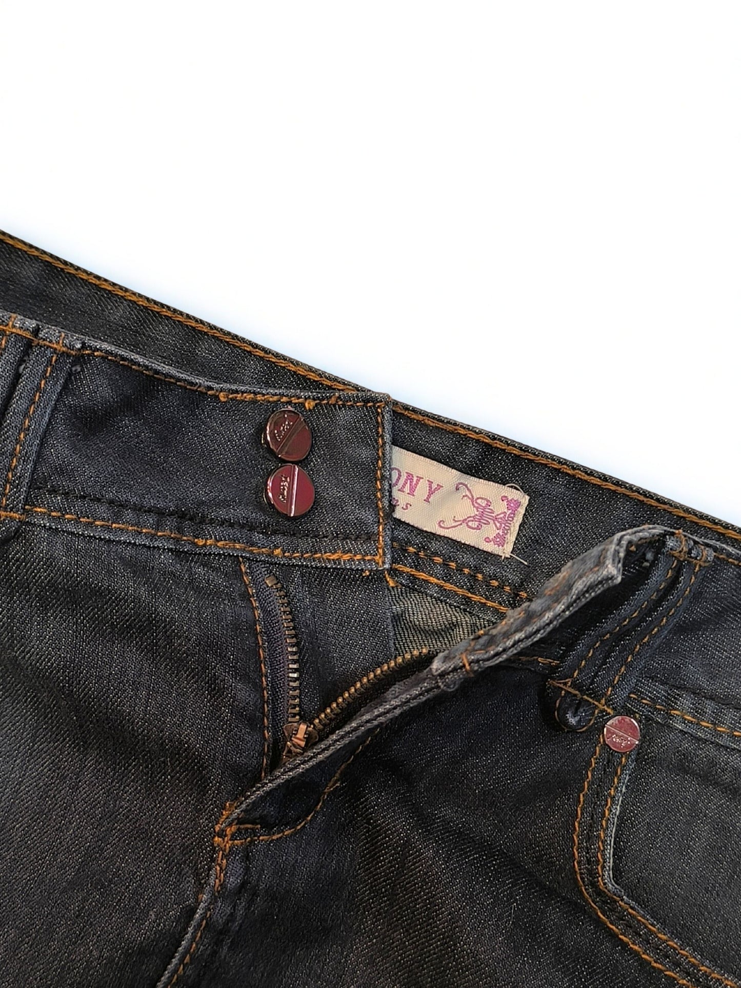 Y2K Low Rise Mini Denim Skirt "PEONY Jeans"
