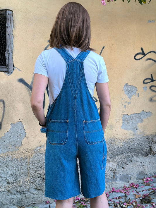 Unisex Vintage Denim Overall Shorts "Route 66" | 90s Coolness Reloaded