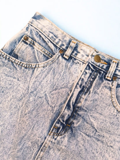 Vintage 80s-90s High Rise Acid Wash Denim Skirt "PALMETTO'S"