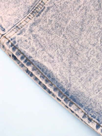 Vintage 80s-90s High Rise Acid Wash Denim Skirt "PALMETTO'S"