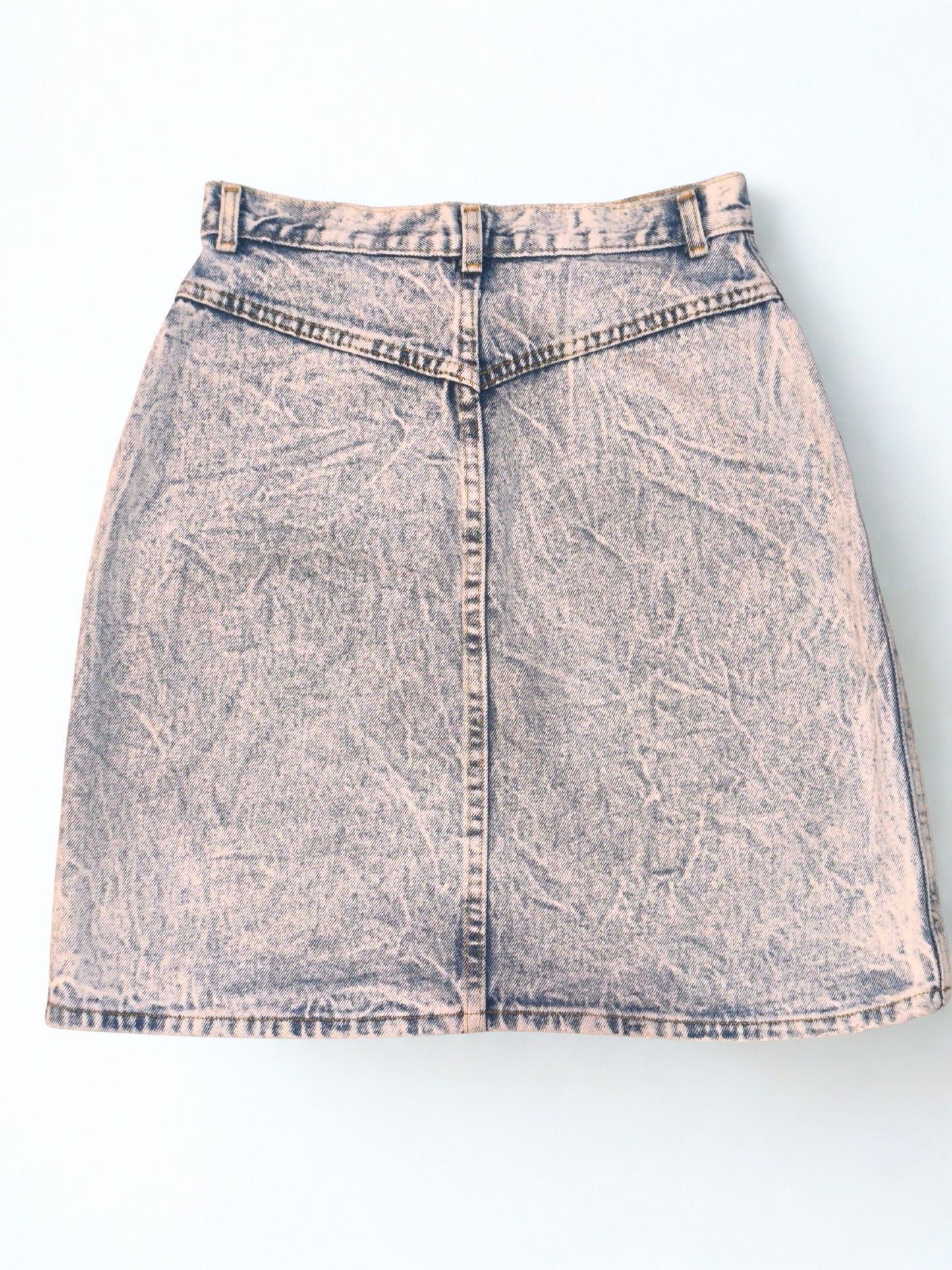 Vintage 80s-90s High Rise Acid Wash Denim Skirt "PALMETTO'S"