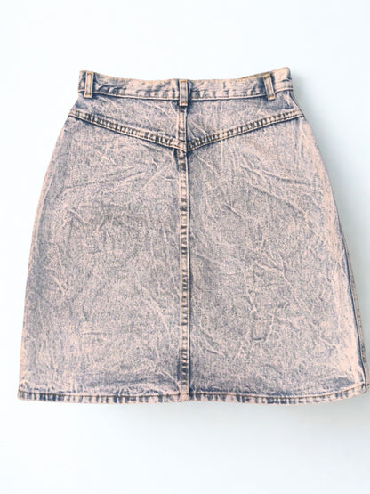 Vintage 80s-90s High Rise Acid Wash Denim Skirt "PALMETTO'S"