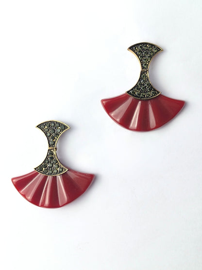 Symphony in Red and Black – Deadstock Earrings