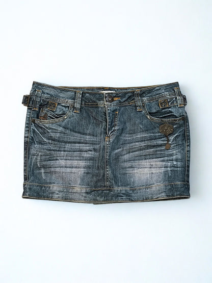 Y2K Low Rise Mini Denim Skirt "Orsay"