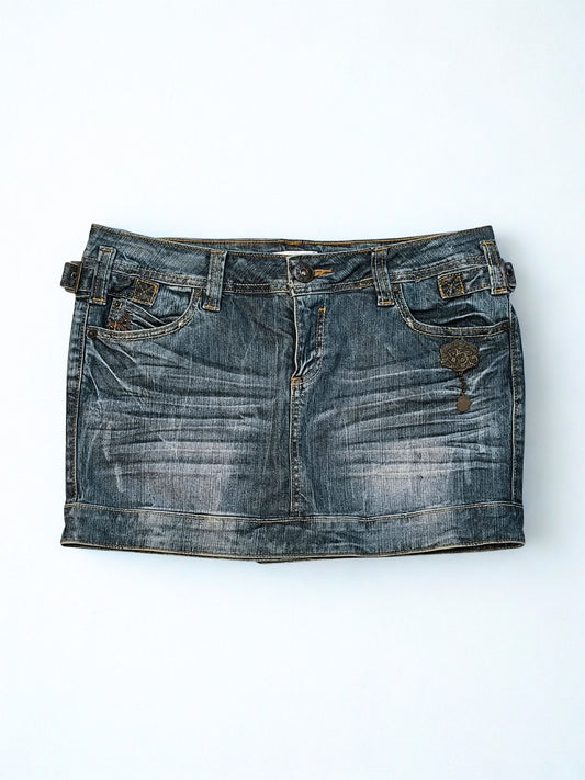 Y2K Low Rise Mini Denim Skirt "Orsay"