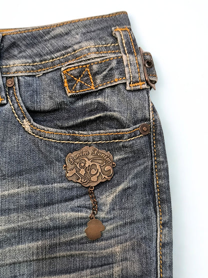 Y2K Low Rise Mini Denim Skirt "Orsay"