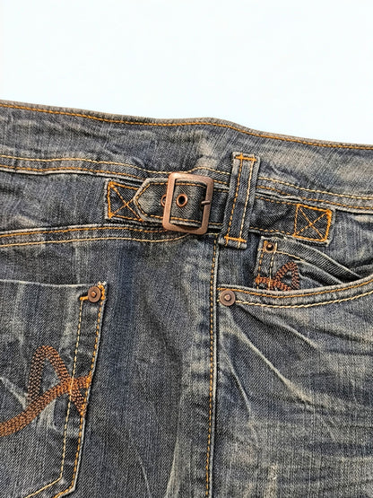 Y2K Low Rise Mini Denim Skirt "Orsay"