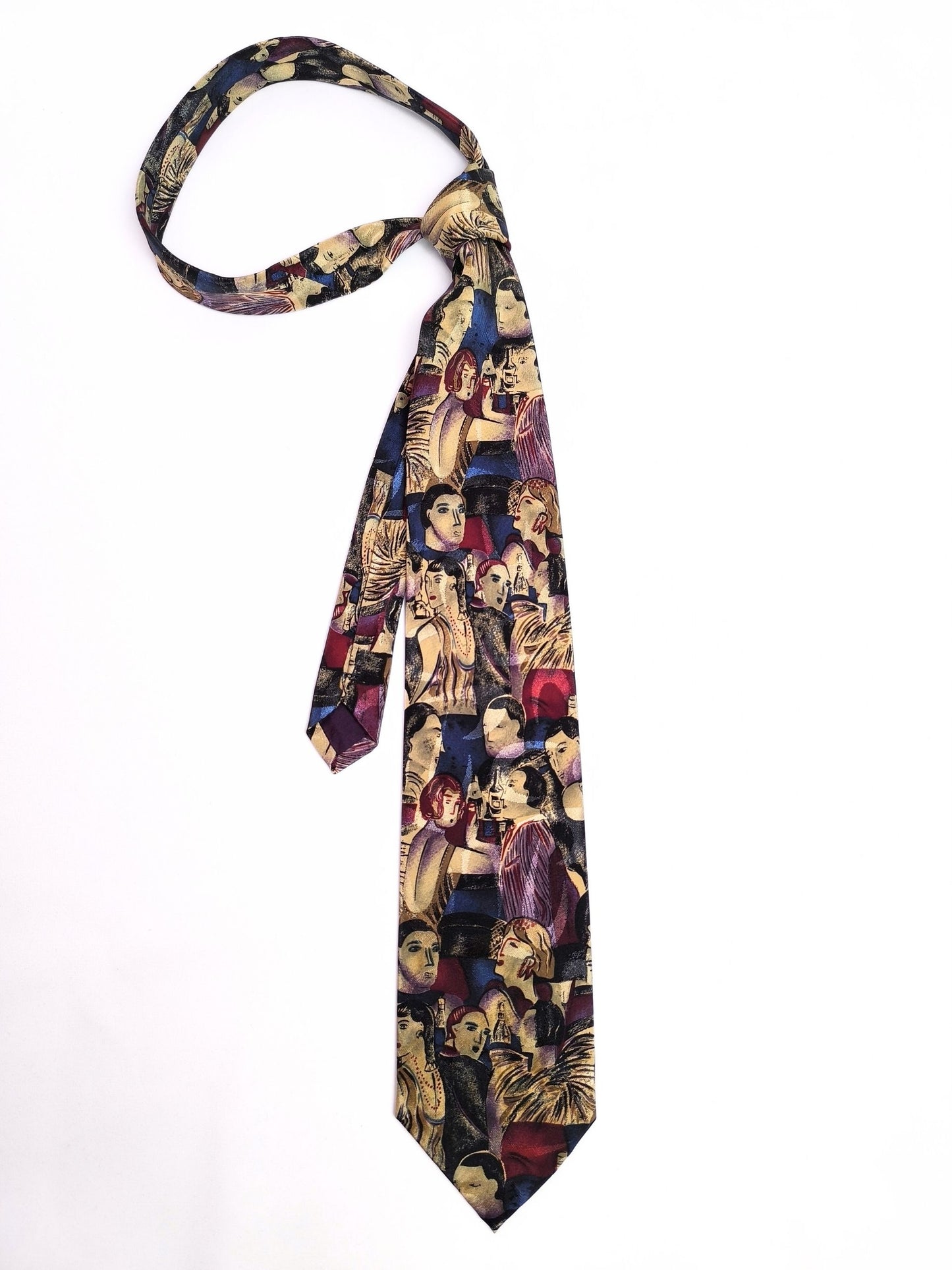 Vintage Abstract Faces Tie – Yorn for Men