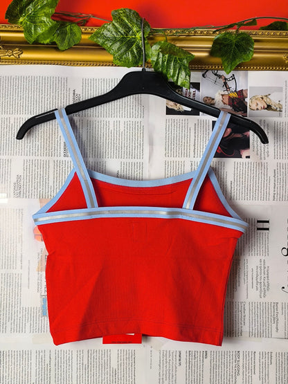 Deadstock Y2K Killah Babe Reflective Stripe Crop Tank Top - Red