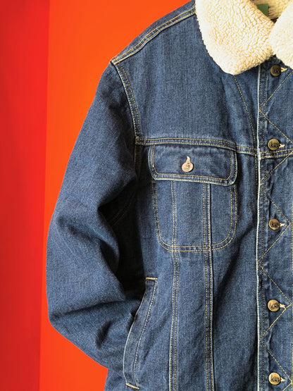 Lee Vintage Sherpa-Lined Denim Jacket with Detachable Collar